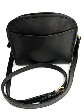 Vintage Coach Black Leather Metropolis Zip Shoulder Bag #9087